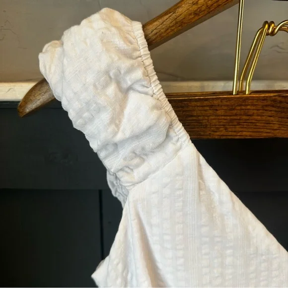 Old Navy Womens Cottagecore Tiered Seersucker All Day Midi‎ Dress Size S White - Picture 5 of 15